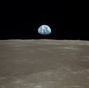 Earthrise seen from Apollo 11